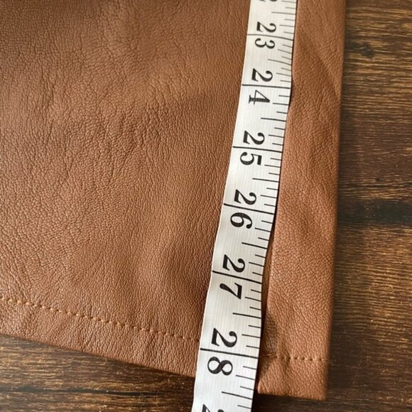 Paige Claudine Ankle Flare Jeans Faux Leather in Dark Argan size 28 NWOT - Picture 14 of 15